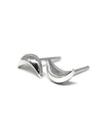 Petite white gold moon-shaped studs by Bena Jewelry, contemporary and elegant, showcased on a clean white background.