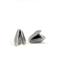 Edges Gold Studs in white gold by Bena Jewelry, showcasing an edgy minimalist design, photographed on a white background unisex jewelry made in Montreal