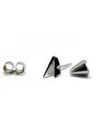 White gold Edges Gold Studs with bold and geometric style, displayed on a clean white background, part of the Edgy Collection by Bena Jewelry