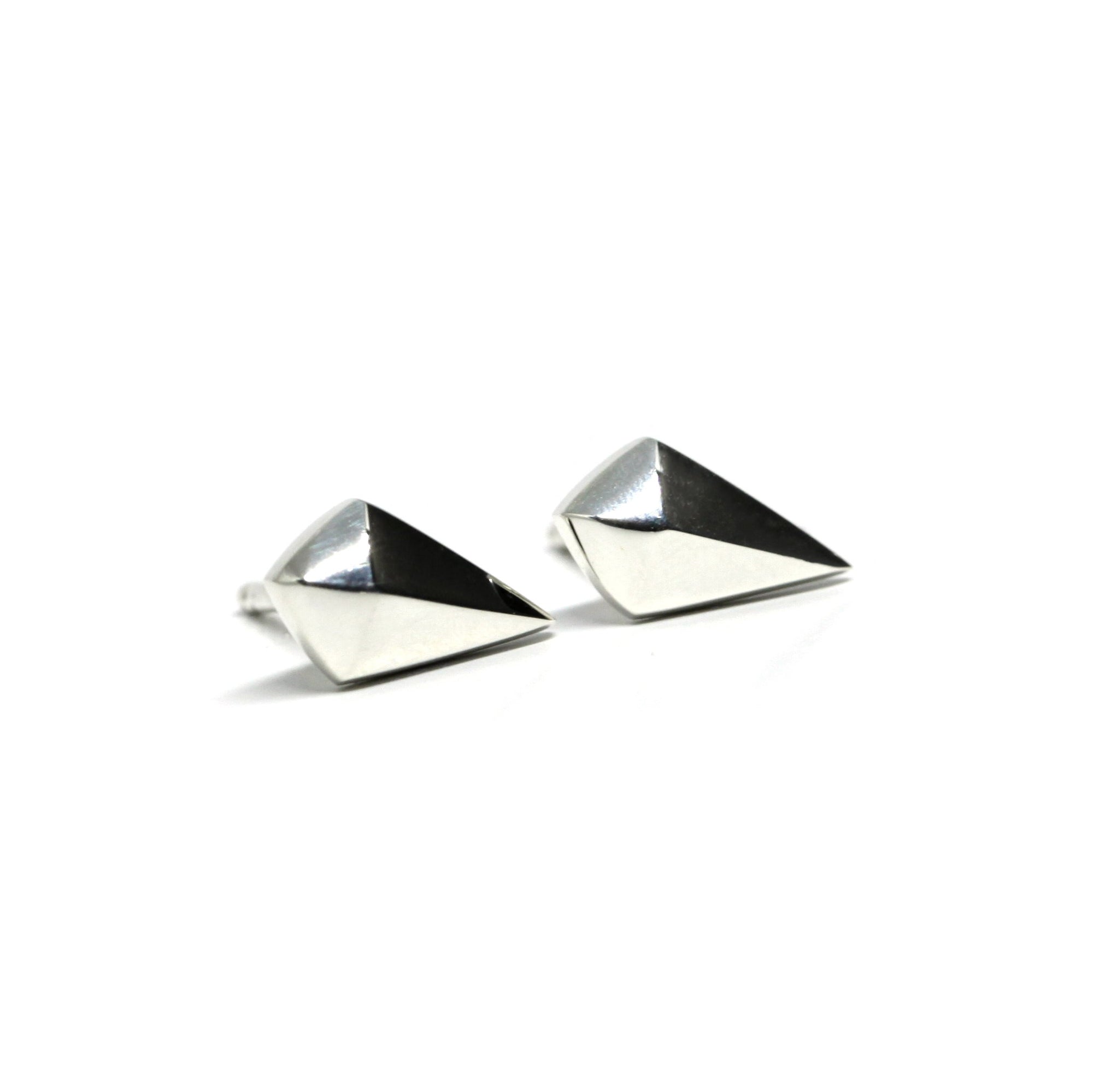 Minimalist gold earrings with an edgy feel, perfect for unisex everyday wear, by Bena Jewelry.
