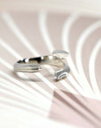 Front view of Fang Ring in White Gold – A contemporary fine jewelry piece with a sleek, geometric silhouette.