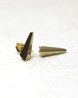 Unisex Blade studs by Bena Jewelry in polished yellow and white gold. Sleek modern design with an edgy flair, part of the designer's signature Edgy Collection, handmade in Canada.