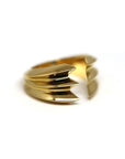 Side view of Crush Ring in Yellow Gold – A striking fine jewelry piece with an avant-garde, open-ended structure and polished finish.