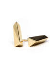 Pike Gold Earrings on white background – Modern and edgy solid gold earrings with a sleek, unisex design. Crafted by Bena Jewelry in Montreal.