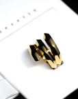 top view of bena jewelry edgy ring embrace silver gold plated cocktail ring montreal handamde in canada fine jewelry embrace ring gold plated silver custom made edgy minimalist unisex jewelry