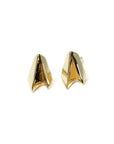 Edges Gold Studs in yellow gold by Bena Jewelry, featuring a minimalist geometric design, photographed on a white background, unisex fine jewelry made in Canada