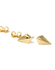 Side view of gold stud earrings – Refined and modern, these earrings are crafted in yellow and white gold for everyday wear.
