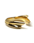 Tidal Ring in Yellow Gold on white background – A bold and modern sculptural gold ring, handcrafted by Bena Jewelry in Montreal.