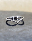 front view of bena jewelry white gold diamond open wedding band edgy design made in montreal
