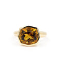 Citrine | Fancy shape yellow gold cocktail ring