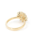 PINK DIAMOND WHITE HALO SOLEIL RING | Yellow Gold