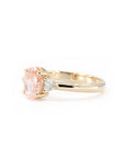 PINK OVAL DIAMOND BRIDAL RING | Yellow Gold