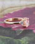 PINK OVAL DIAMOND BRIDAL RING | Yellow Gold