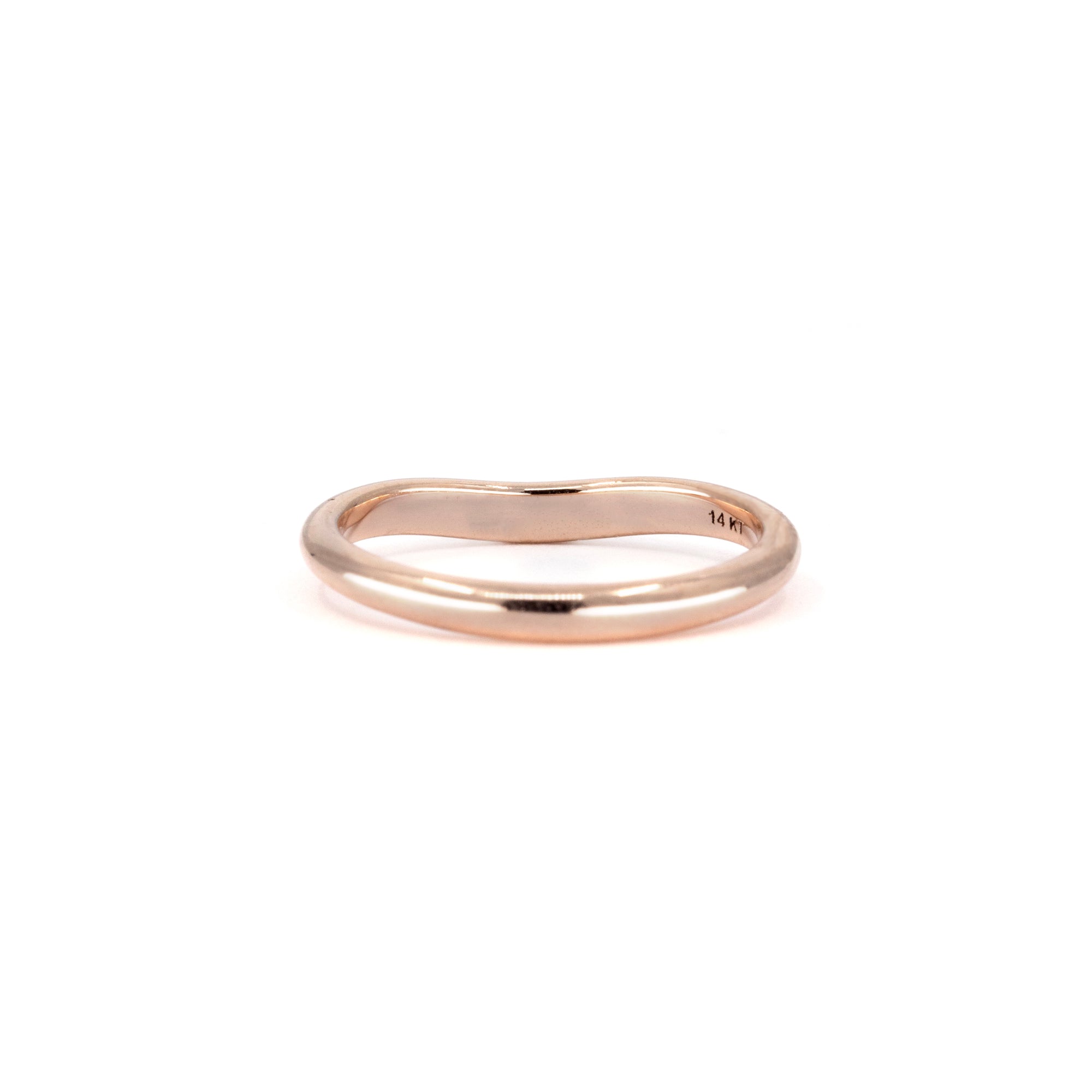 ROSE GOLD CURVED TANZANITE AND DIAMOND BAND | Rose Gold