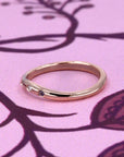 ROSE GOLD CURVED TANZANITE AND DIAMOND BAND | Rose Gold