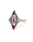 COCKTAIL MARQUISE AMETHYST & BLUE DIAMOND | Rose Gold Ring