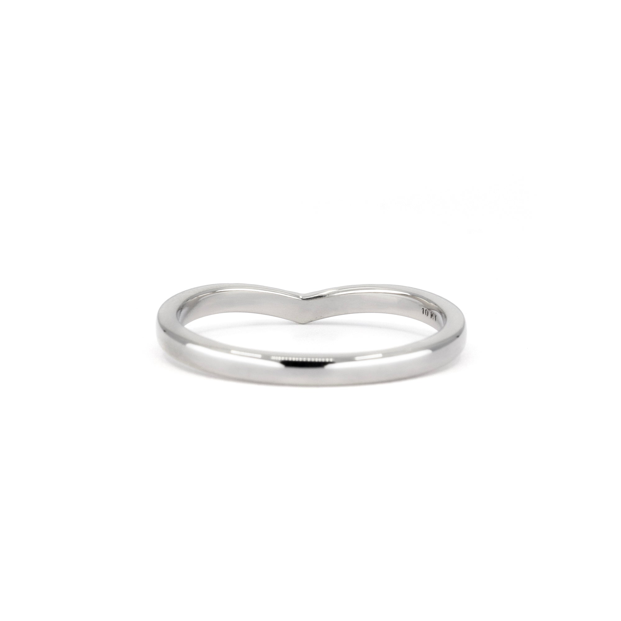 DIAMOND CURVED BAND | White Gold