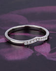DIAMOND CURVED BAND | White Gold