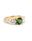 Trilogie Diamond & Green Tourmaline Could Ring