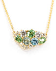 Sky Avalanche Demantoid Garnet Sapphire & Diamond Pendant