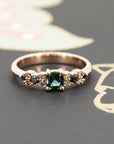 BLOOM LINE GREEN TEAL SAPPHIRE | Rose Gold