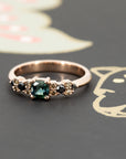 BLOOM LINE GREEN TEAL SAPPHIRE | Rose Gold