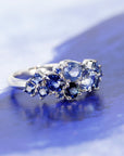 Avalanche Blue Sapphires White Gold Ring