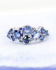 Avalanche Blue Sapphires White Gold Ring