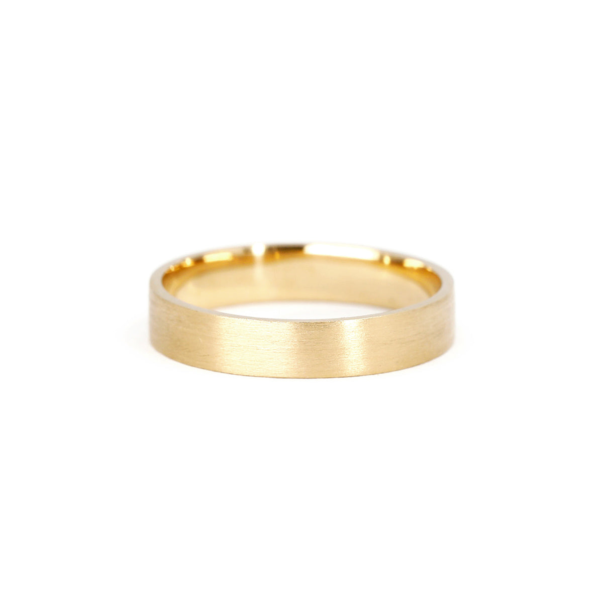 4 MM | CLASSIC MATTE WEDDING BAND | Gold Ring