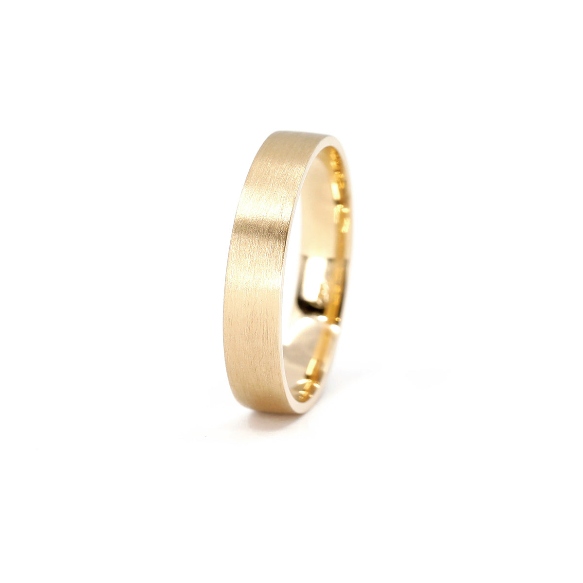 4 MM | CLASSIC MATTE WEDDING BAND | Gold Ring
