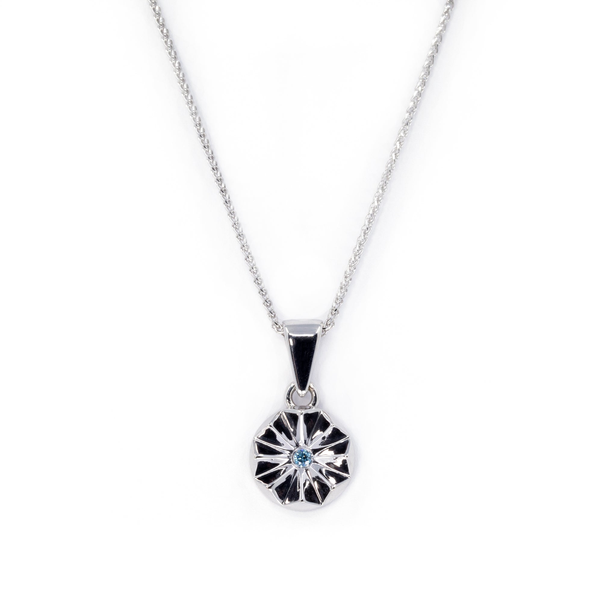 COROLA BLUE DIAMOND PENDANT | White Gold