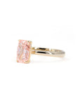 PINK CUSHION DIAMOND MINIMALIST ENGAGEMENT RING | Yellow Gold