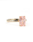 PINK CUSHION DIAMOND MINIMALIST ENGAGEMENT RING | Yellow Gold