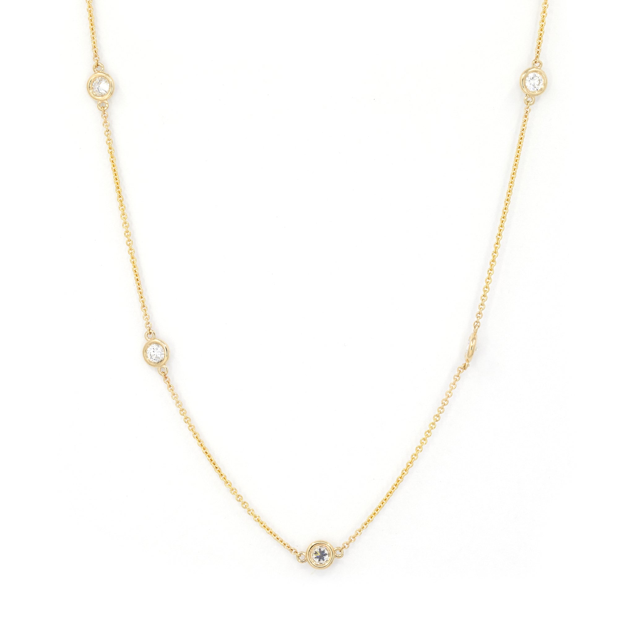 DIAMOND NECKLACE BEZEL SET DIAMOND | Yellow Gold