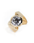 EDGY ROUND DIAMOND BOLD RING | Yellow Gold