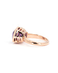 Octagonal Rectangle Fancy Shape Amethyst Rose Gold Ring