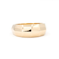 Fat Domed Facetted Vermeil Gold Ring