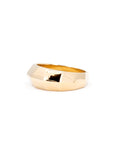Fat Domed Facetted Vermeil Gold Ring