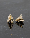 Black & White Diamond Yellow Gold Edges Stud Earrings