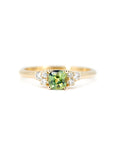 CUSHION GREEN SAPPHIRE DESIR RING | Yellow Gold