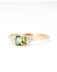 CUSHION GREEN SAPPHIRE DESIR RING | Yellow Gold