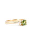 CUSHION GREEN SAPPHIRE DESIR RING | Yellow Gold