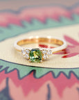 CUSHION GREEN SAPPHIRE DESIR RING | Yellow Gold