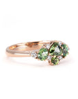 GREEN AVALANCHE SAPPHIRE, GARNET & DIAMOND | Rose Gold