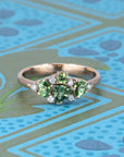 GREEN AVALANCHE SAPPHIRE, GARNET & DIAMOND | Rose Gold