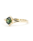 Adorn Hexagonal Deep Green Sapphire Gold Ring