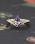 PURPLE PEAR SAPPHIRE & DIAMOND | Yellow Gold