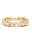 SMALL BOLD WEDDING BAND MIXED | Round & Marquise | Yellow Gold Ring