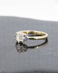 sapphire halo lab grown diamond engagement ring bridal jewelry designer bena jewelry
