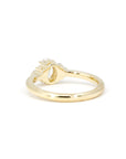 back view of yellow gold designer made in montreal bridal engagement ring desir on white background